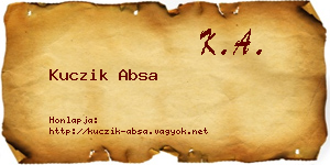 Kuczik Absa névjegykártya